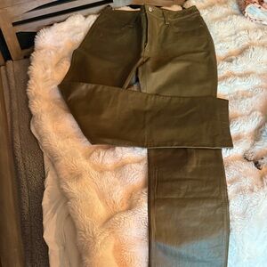 Vintage GAP Boot Cut Leather Pants in Olive Fall ‘00